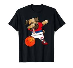 Dabbing Mops Serbien Basketball Fans Trikot Serbian Sport T-Shirt von Teeisle Serbia Basketball