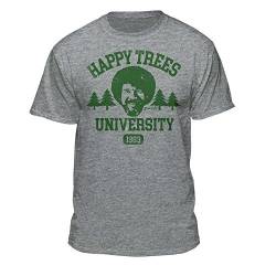 Teelocity bob ross glückliche bäume universität offiziell lizenzierte athletic fit t-shirt (3xl, athletisch heather) von Teelocity