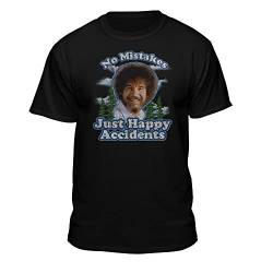 Teelocity bob ross kein fehler/positive vibes t-shirt (large, schwarz) von Teelocity