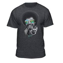 Teelocity dj bob ross offiziell-lizenzierte kopfhörer & shades männer und frauen kurzarm t-shirt (mehrfache farben) (2xl, charcoal heather) von Teelocity