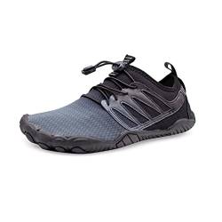 Teemie Badeschuhe Damen Wasserschuhe Herren Strandschuhe Unisex Schnell Trocknend Schwimmschuhe Aquaschuhe Surfschuhe Outdoor Wassersport Surfen Traillaufschuhe Schwarz 38 von Teemie