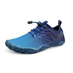 Teemie Badeschuhe Damen Wasserschuhe Herren Strandschuhe Unisex Schnell Trocknend Schwimmschuhe Aquaschuhe Surfschuhe Outdoor Wassersport Tauchen Surfen Traillaufschuhe Blau 37 von Teemie