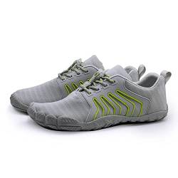 Teemie Barfußschuhe Damen Herren Wasserschuhe Unisex Schnell Trocknend Strandschuhe Schwimmschuhe Surfschuhe Fitnessschuhe Barfuß Schuhe Grau 42 von Teemie