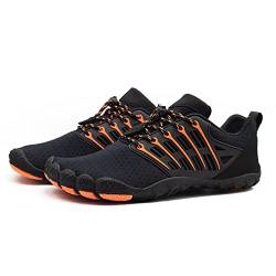 Teemie Barfußschuhe Damen Herren Wasserschuhe Unisex Schnell Trocknend Strandschuhe Schwimmschuhe Surfschuhe Fitnessschuhe Barfuß Schuhe Schwarz 41 von Teemie