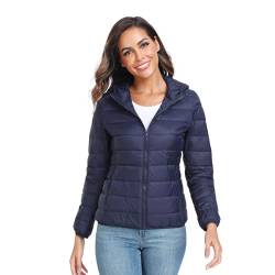 Teemie Damen Steppjacke Leichte Übergangsjacke Jacke Daunenjacke Daunen Lightweight Daunenoptik Für Frauen Parka Funktionsjacke Mit Kapuze L von Teemie