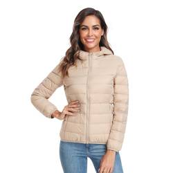 Teemie Damen Steppjacke Leichte Übergangsjacke Jacke Daunenjacke Daunen Lightweight Daunenoptik Für Frauen Parka Funktionsjacke Mit Kapuze L von Teemie