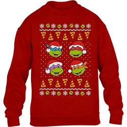 Nickelodeon Ugly Christmas Ninja Turtles Mutant Pizza Kinder Pullover Sweatshirt 116 Rot von Teenage Mutant Ninja Turtles