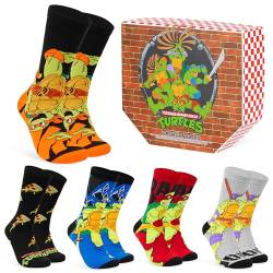 Teenage Mutant Ninja Turtles Lustige Socken für Männer & Teenager 5er Pack - Gr. 40-45, Bunte Baumwollsocken von Teenage Mutant Ninja Turtles