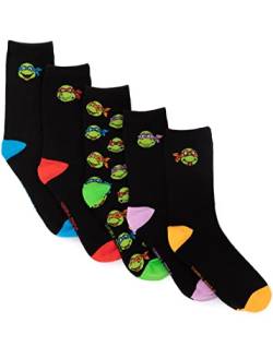 Teenage Mutant Ninja Turtles Socken 5 Pack Erwachsene Unisex schwarze Schuhe von Teenage Mutant Ninja Turtles