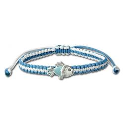 Teenie-Weenie Armband blau weiß Arm-Schmuck für Kinder Fisch 16cm SDA8001H Silber Armband von Teenie-Weenie