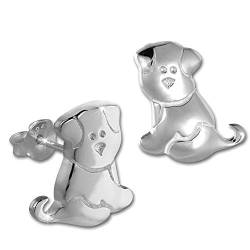 Teenie-Weenie Ohrringe Kinder 925er Silber Ohrstecker glanz Hund SDO4293J von Teenie-Weenie