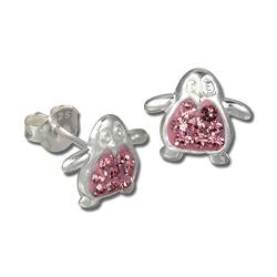 Teenie-Weenie Ohrstecker für Kinder 925 Silber rosa Pinguin Ohrringe D3SDO8004A Silber Ohrschmuck für Kinder von Teenie-Weenie