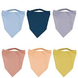 6 Stück einfarbige, elastische Haarschals, Stirnband, dreieckig, Kopftuch, Haarschmuck für Damen und Mädchen (zufällige Farbe) von Teensery