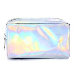 Holografische Make-up-Tasche aus PU-Leder für Damen und Mädchen (Silber) von Teensery