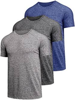 Teesmen 3er-Pack Herren schnell trocknend Kurzarm leicht und atmungsaktiv Sport-T-Shirt Gym Wicking T Shirt（Multicolor set1-3XL） von Teesmen