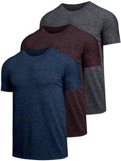 Teesmen 3er-Pack Herren schnell trocknend Kurzarm leicht und atmungsaktiv Sport-T-Shirt Gym Wicking T Shirt（Multicolor set2-4XL） von Teesmen