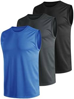 Teesmen 3pcs Tank Top für Männer Fitnessstudio ärmellos Laufen schnell trocken atmungsaktiv Männer Westen Multipack (Multicolor set1-M) von Teesmen