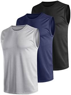 Teesmen 3pcs Tank Top für Männer Fitnessstudio ärmellos Laufen schnell trocken atmungsaktiv Männer Westen Multipack (Multicolor set2-4XL) von Teesmen