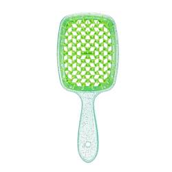 Entwirrende Haarbürste, nasse und trockene belüftete Kopfhautmassagebürste, antistatische Paddel-Entwirrungsbürste für alle Haartypen (grün) von Tefexer