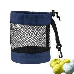 Teksome Golfball-Tasche, Netz-Nylon, Golftasche, Golftaschen-Organizer, tragbare Tasche mit Kordelzug und Clip, Aufbewahrungstasche mit großer Kapazität für Golf-Training, Praxis von Teksome