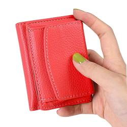 Teksome Mini Pocket Wallet - Faltbarer Kartenhalter - Kleine Kompakte Bifold Luxus Leder Tasche Geldbörse Mini Geldbörse für Kreditkarten, EC-Karten, Bankinformationen von Teksome
