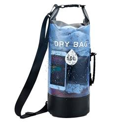 Teksome Wasserdichter Trockentasche, transparent, wasserdicht, schwimmender Rucksack, verstellbar, 20 l, schwimmender Rucksack für Wassersport, Damen, Herren, Bootfahren, Camping, Kajakzubehör von Teksome