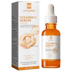 Vitamin-C-Feuchtigkeitscreme,Vitamin-C-Gesichtsseren für Frauen | 30 ml Gesichtsseren zur Hautpflege, reduzieren das Auftreten von feinen Linien, Sonnenschäden und unebener Haut Teksome von Teksome
