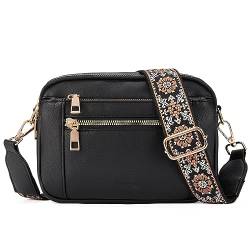 Telena Damen Crossbody Bag mit verstellbarem Farbigem Riemen, Damen Umhängetasche aus PU Leder, Schultertasche für Frauen von Telena