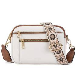 Telena Damen Crossbody Bag mit verstellbarem Farbigem Riemen, Damen Umhängetasche aus PU Leder, Schultertasche für Frauen von Telena