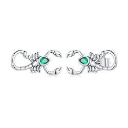 Grüner Zirkon & Skorpion Ohrringe 925 Sterling Silber Ohrringe von Teleye