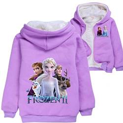 LOL Kleine Mädchen Prinzessin bedruckte Hoodies Herbst Winter Mantel Einhorn Jacke Kinder Pullover Kleidung Weihnachten Cardigan Geschenk Wolle Kostüme, Violett 2, 7-8 Jahre von Temolie