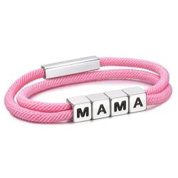 TempBeau Armband Damen Geschenk für Mama : Lagenarmband Rosa 19cm Mutter Armbänder Geburtstagsgeschenk Muttertagsgeschenk Weihnachten Schmuck Armkette für Frauen Mädchen von TempBeau