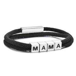 TempBeau Armband Damen Geschenk für Mama : Lagenarmband Schwarz 17cm Mutter Armbänder Geburtstagsgeschenk Muttertagsgeschenk Weihnachten Schmuck Armkette für Frauen Mädchen von TempBeau