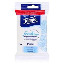 Tempo fresh to go Pure 10 pH-neutrale Feuchttücher für Hände und Gesicht (1er Pack) von Tempo