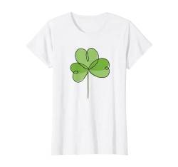 Damen St. Patricks Day Kleeblatt, 3-blättriges Kleeblatt T-Shirt von Ten Squared
