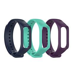 TenCloud (3er-Pack Straps Kompatibel mit Samsung Galaxy Fit e SM-R375 Strap, Ersatz-Sportarmband aus weichem Silikon für Galaxy Fit e SM-R375 Fitness Tracker (Blaugrün+Lila+Blau) von TenCloud