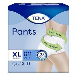 TENA Pants Plus XL- 48 Pants im Monatspaket (4 x 12 Pants) - Einweghosen für Frauen und Männer - atmungsaktive Unisex Inkontinenzslips - bei Blasenschwäche und Harninkontinenz - Weiß, Größe XL von Tena