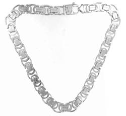 Original italienische Etrusker Königskette flach 925 Silber 15 mm breit 80 cm Silberkette Halskette Damen Herren Schmuck ab Fabrik tendenze Italy von Tendenzalia