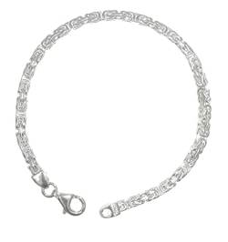 Original italienisches Byzantiner Königsarmband 925 Silber 3mm breit 23 cm Silberarmband Armband Damen Herren Schmuck ab Fabrik tendenze Italy von Tendenzalia