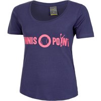 Tennis-Point Basic Cotton T-Shirt Damen in dunkelblau, Größe: L von Tennis-Point