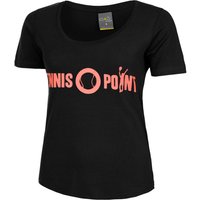 Tennis-Point Basic Cotton T-Shirt Damen in schwarz von Tennis-Point
