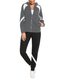 Terecey Jogginganzug Damen Set Trainingsanzug Streatwear Trainingsanzüge für Damen Freizeitanzug Langarm Sport Bekleidung Frauen Sportanzug Sportjacke Sporthose Tracksuit von Terecey