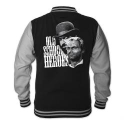 Terence Hill Herren Old School Heroes College Jacke Bud Spencer (schwarz) (TRC-COLLEGE-OLDSCHOOLH-B, DE/NL/SE/PL, Alphanumerisch, M, Regular, Regular) von Terence Hill