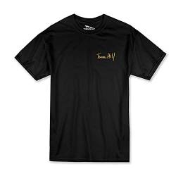 Terence Hill - Unterschrift T-Shirt (gestickt Gold) (schwarz) (XL) von Terence Hill