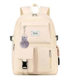 Ternbay Mädchen Schulrucksack Frauen Laptop Rucksack Niedliche Schultasche für Mädchen Crème von Ternbay