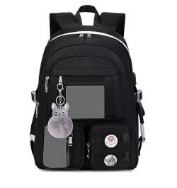Ternbay Niedliche Rucksack für die Schule Stilvolle Laptop-Rucksack für Frauen Mädchen Schultasche Schwarz von Ternbay