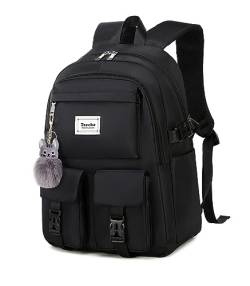 Ternbay Wasserdicht Frauen Rucksack Netter Schulrucksack für Mädchen Mode Laptop Rucksack für Frauen Schwarz von Ternbay