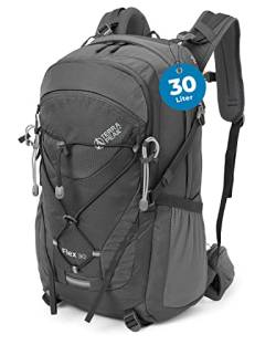 Terra Peak Wanderrucksack 30 liter Flex 30 Herren Damen grau - Daypack Rucksack wasserdicht - zum Wandern und Camping - mit integriertem Trinksystem und Laptop-Fach - unisex frau mann von Terra Peak