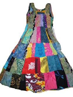 Fair-Trade-Patchwork-langes Kleid mit Echt Patches von Terrapin (Medium) [Kleid] von Terrapin Trading