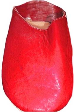 Fair-Trade-marokkanische Hausschuhe / Babouche / Loafers 100% Traditionelle marokkanische Leder (40, Rot) von Terrapin Trading